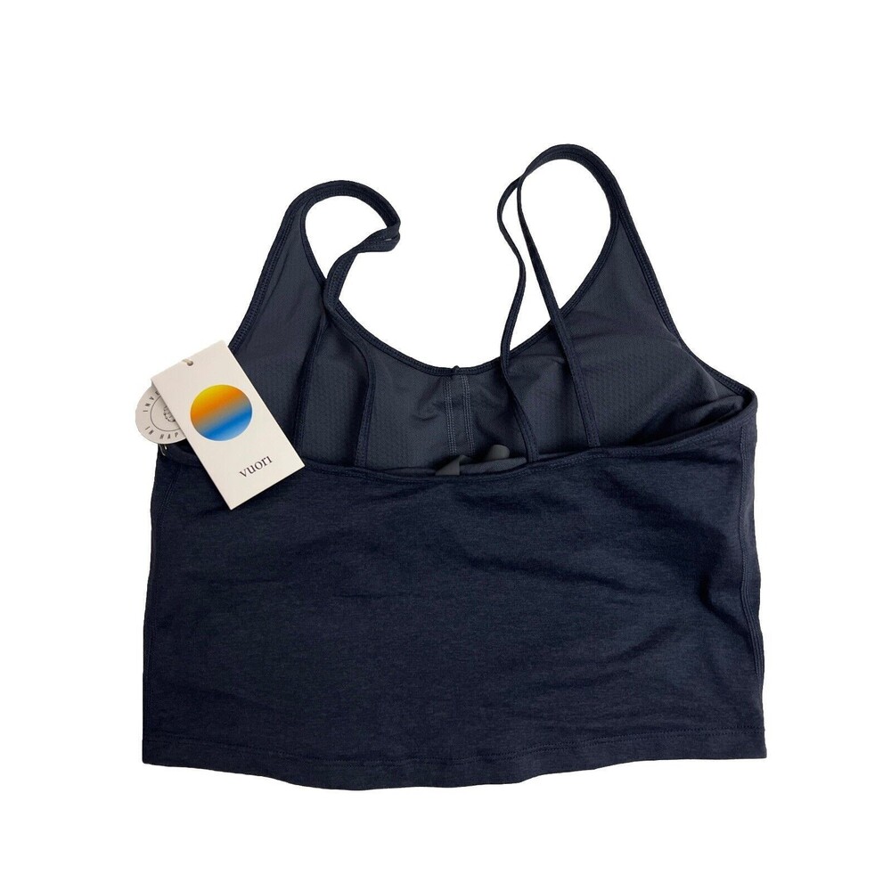 Vuori Halo Performance Crop Top Color Azure Heather Size XL New/tag $58 - Picture 3 of 4